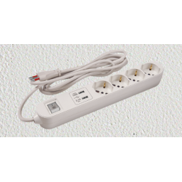 Alargue de 3 metros  con 4 schuko + 2 USB con llave