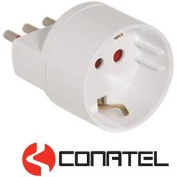 ADAPTADOR SCHUKO A TOMA 3 EN LINEA  Kit x 6 uds