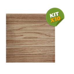 Kit x 10 Revestimiento autodhesivo 3d - Tablas de madera oscura