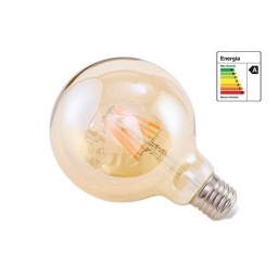 Bombita LED 6W Luz Calida - Rosca E27 Estilo Globo - Ambar