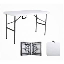 Mesa plegable tipo valija 120 cm Blanca