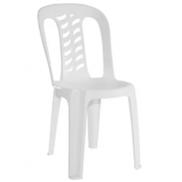 Set x 4 Silla de plastico reforzada blanca sin posabrazo 120kg. 