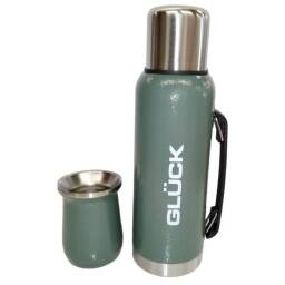 Set Gluck Termo 1 Lt. Tapn Cebador con Mate Ac.Inox.Verde