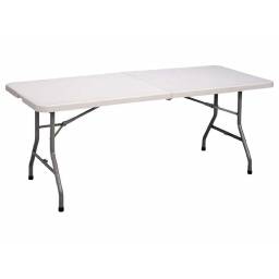 Mesa plegable tipo valija 152 cm Blanca