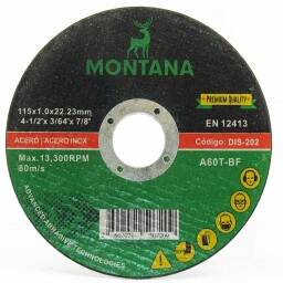 Disco Corte 4 '' Metal Montana 115x1.6 mm  25 unidades