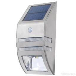 Lampara solar de pared en acero inox